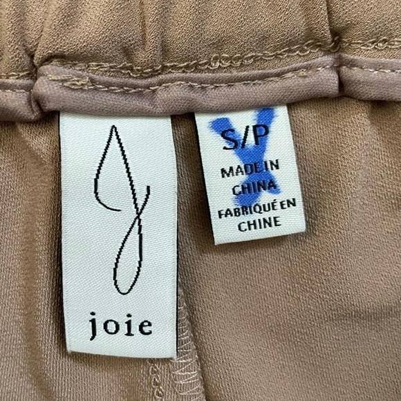 Joie Tapered Pull-On Drawstring Pants w/ Ankle Slits, Taupe, Size S - Picture 7 of 9